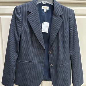 NWT Talbots Navy Blazer with Pinstripes